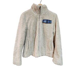 Pendleton Womens Sherpa Fleece Jacket With Denim Pocket Accent S